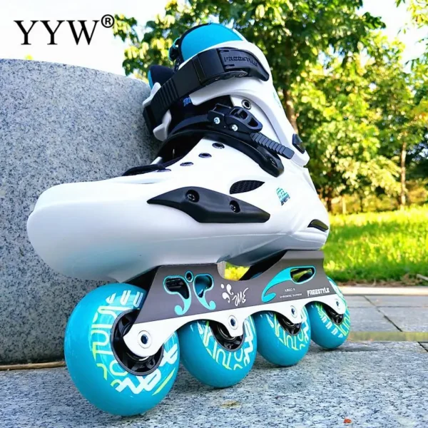 Professional Inline Roller Skates Adult Flashing Speed Skating Shoes Sneakers Black For Outdoor Sport Women Men 4 Wheels Shoes - Image 6