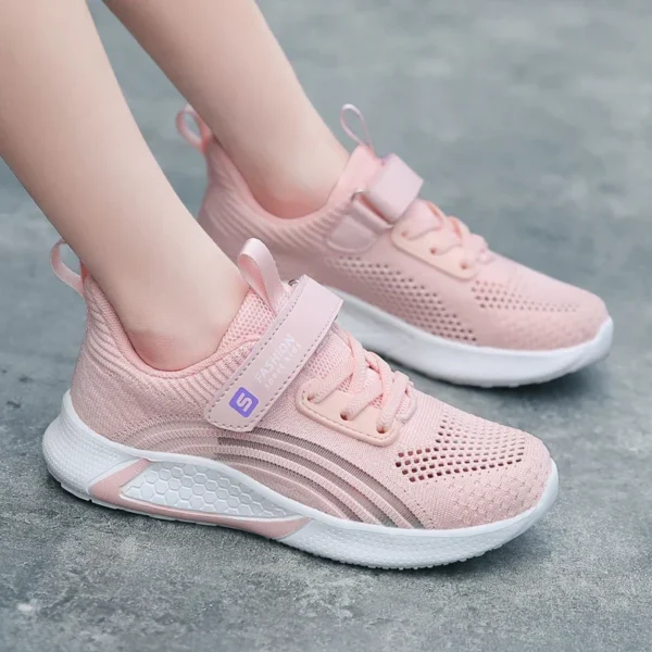 2025 Girls Casual Shoes Child White Mesh Sneakers Student Kids Summer Sock Footwear Fashion Children Sport Shoes Running Autumn - Image 3