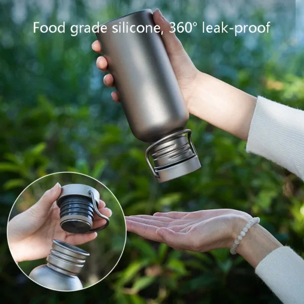 Large Capacity Sports KETTLE With Handle,Single Layer Pure Titanium Flasks,Outdoor Drinkware,Cycling Water Bottle,500/600/750ml - Image 5