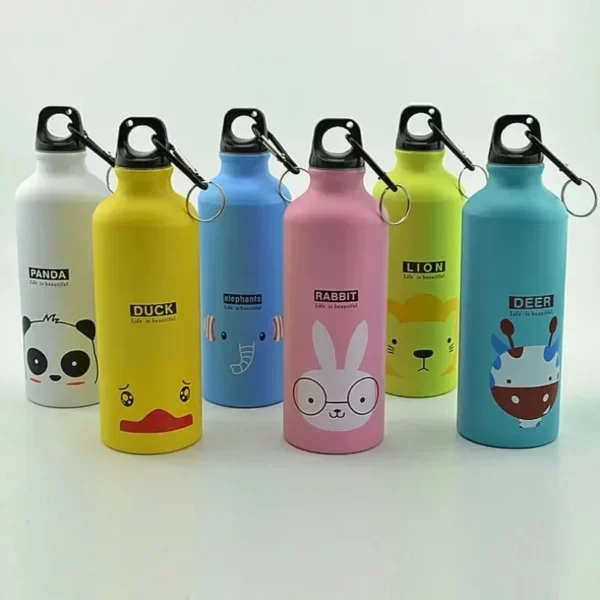 500ML Animal Pattern Outdoor Sports Aluminum Water Bottle Portable Water Cup Mountaineering Buckle Small Mouth Single Layer Cup - Image 5