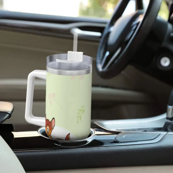 Stainless Steel Tumbler Cute Bambi Thermal Mug Keep Heat Cold Drink Mugs Cup Beach Printed Water Bottle - Image 5