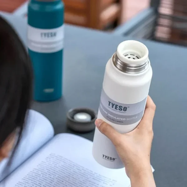 800ml Tyeso Stainless Steel Thermos Bottle Portable Tea Water Cup with Tea-strainer Double Layer Vacuum Travel Sport Water Cup - Image 3