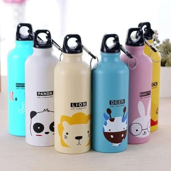 500ML Animal Pattern Outdoor Sports Aluminum Water Bottle Portable Water Cup Mountaineering Buckle Small Mouth Single Layer Cup - Image 3