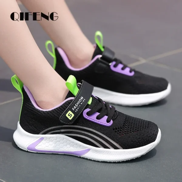 2025 Girls Casual Shoes Child White Mesh Sneakers Student Kids Summer Sock Footwear Fashion Children Sport Shoes Running Autumn - Image 2