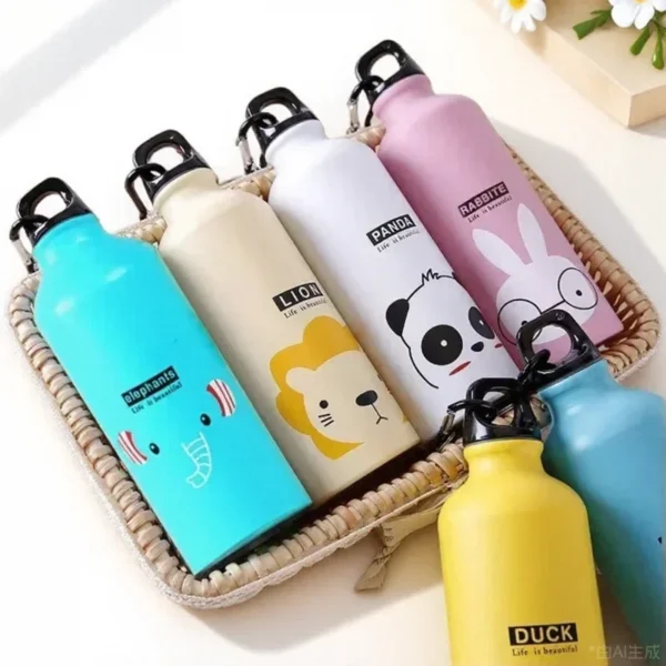 500ML Animal Pattern Outdoor Sports Aluminum Water Bottle Portable Water Cup Mountaineering Buckle Small Mouth Single Layer Cup - Image 2