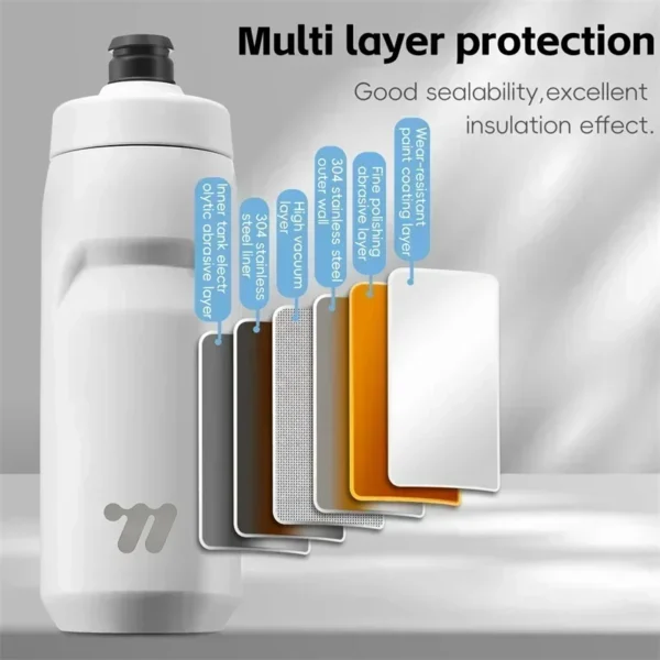 WEST BIKING Cycling Water Bottle 550ml Food-Grade Stainless Steel Thermal Bottle Sports Metal Kettle Cold Water Insulated Bottle - Image 5