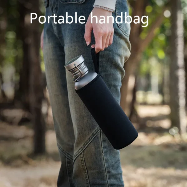 Large Capacity Sports KETTLE With Handle,Single Layer Pure Titanium Flasks,Outdoor Drinkware,Cycling Water Bottle,500/600/750ml - Image 6