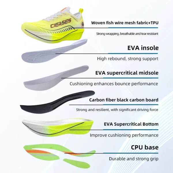 CIERSES 2421 The New Fashion Favorite Carbon Fiber Running Shoes Breathable Uppers a Sports Essential Zapatillas de deporte - Image 2