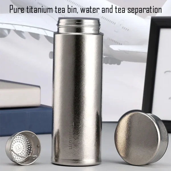 200/300/380/480ML Business Thermos Cup With Tea Bin For a Gift ,Pure Titanium Vacuum Flasks,Office Drinkware,Car WATER BOTTLE - Image 4