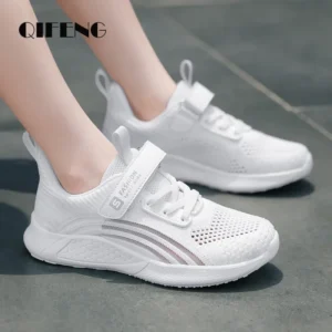 2025 Girls Casual Shoes Child White Mesh Sneakers Student Kids Summer Sock Footwear Fashion Children Sport Shoes Running Autumn